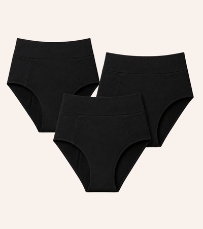 Pack Essentiel Culottes Menstruelles Noires — 3 Flux pour Tout le Cycle