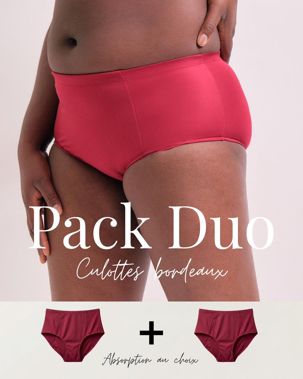 Pack 2 culottes menstruelles bordeaux