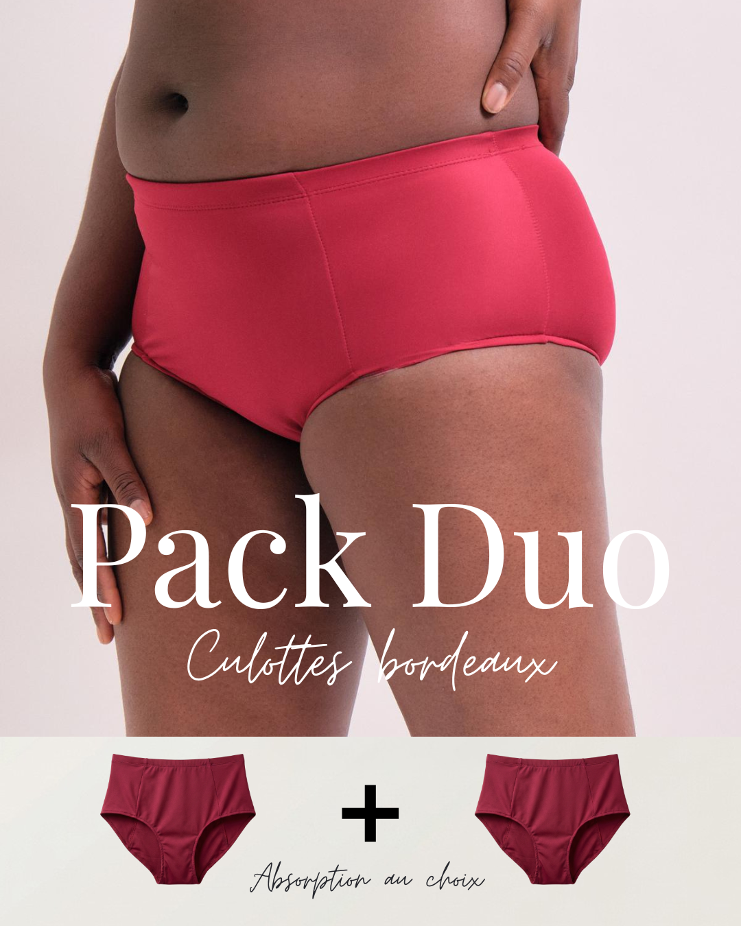 Pack 2 culottes menstruelles bordeaux