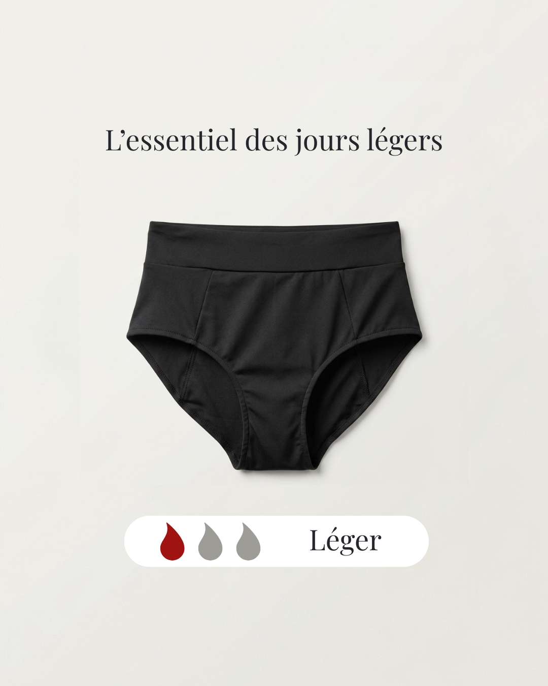 Culotte Menstruelle Noire - Léger