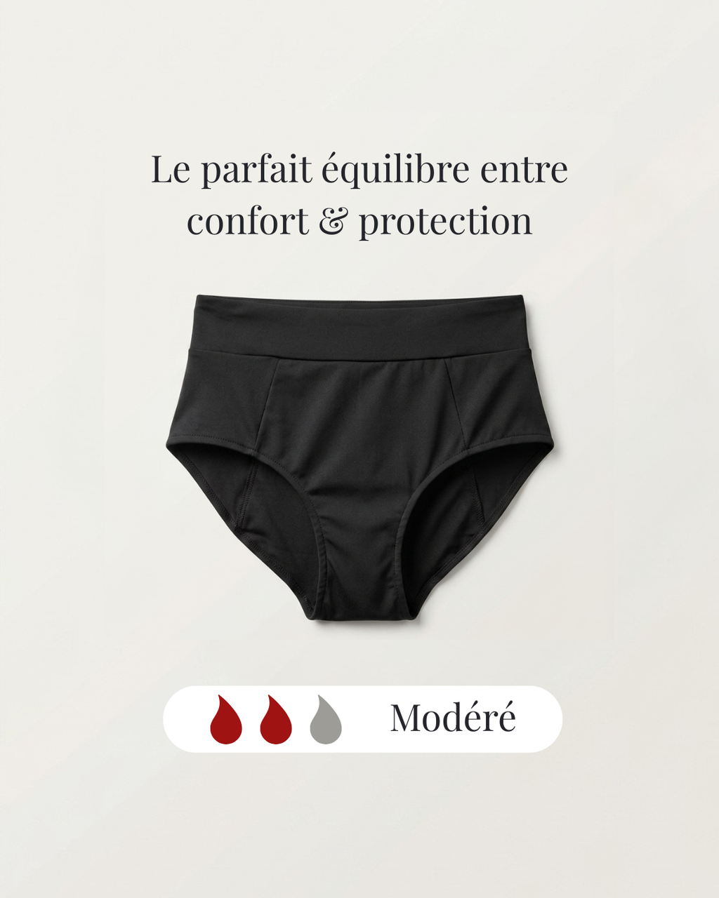 Culotte Menstruelle Noire - Modéré