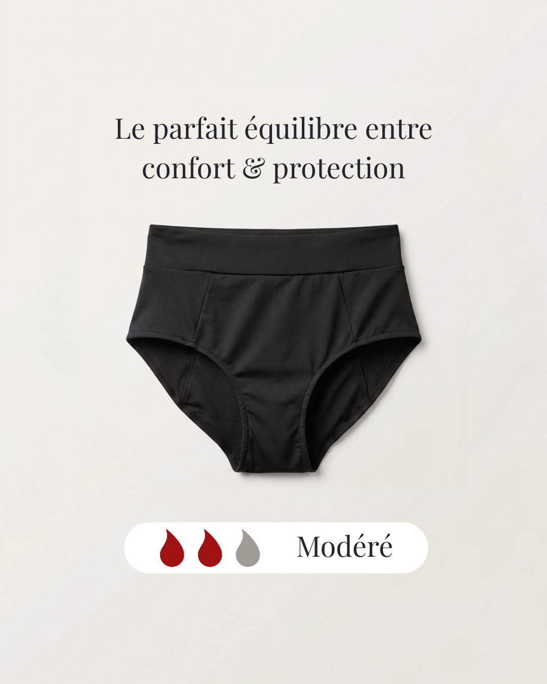 Culotte Menstruelle Noire - Modéré
