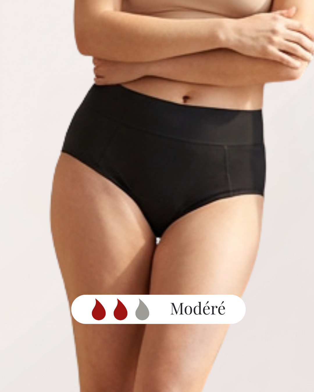 Culotte Menstruelle Noire - Modéré